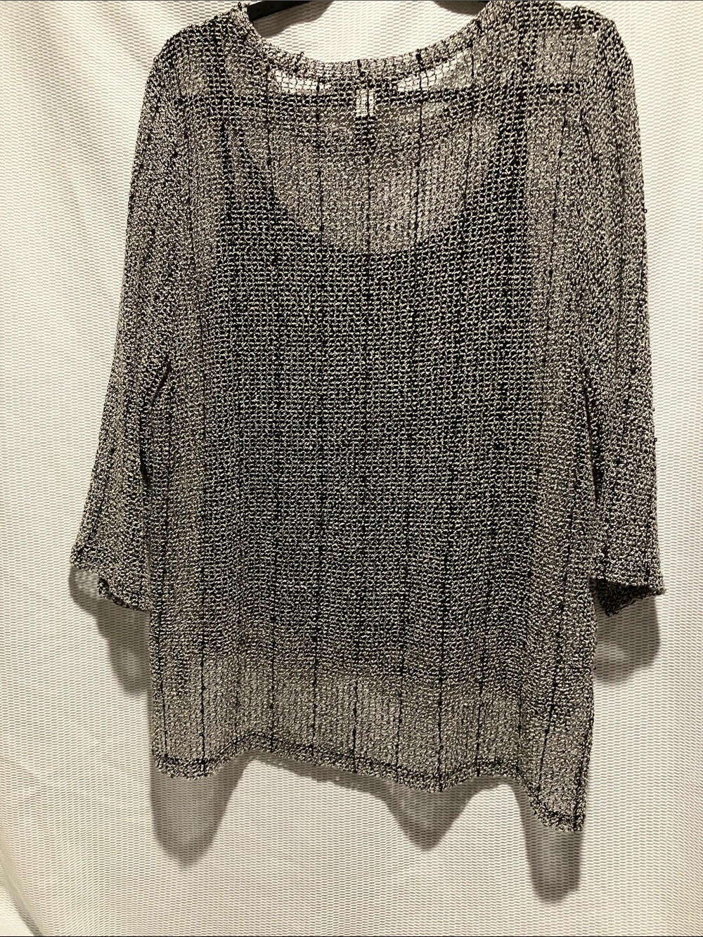 INC International Concepts Black & White Marled Knit Top - Picture 8 of 10